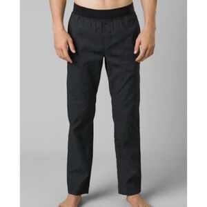 PrAna Vaha Straight Pant Small 34" Men's Pull On Elastic Waist Slim Stretch Hemp